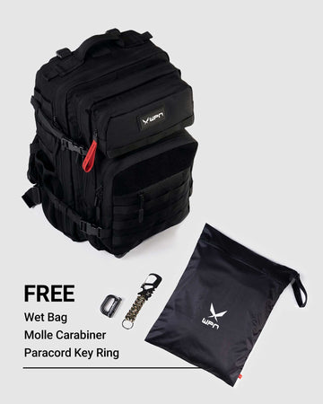 Tactical Backpack V3 [45L] +FREE Paracord Key Ring, Wet bag & Carabiner